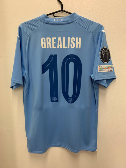 Manchester City Home 23/24 Grealish 10 CL Print and Patches