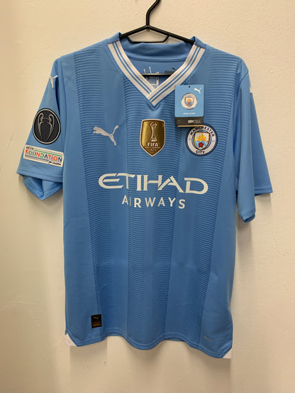 Manchester City Home 23/24 Grealish 10 CL Print and Patches